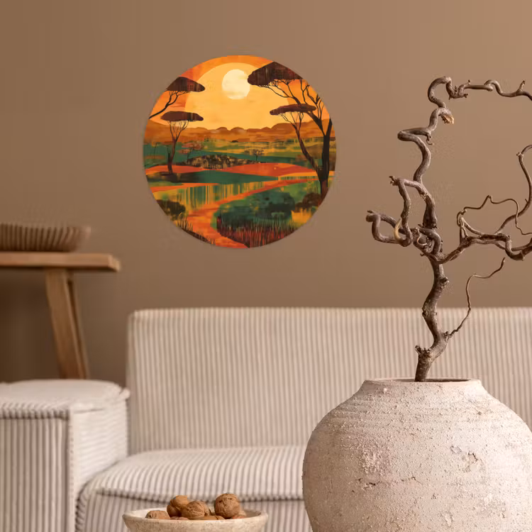 Behangcirkel - Landschap - Afrikaans - Zon — 2