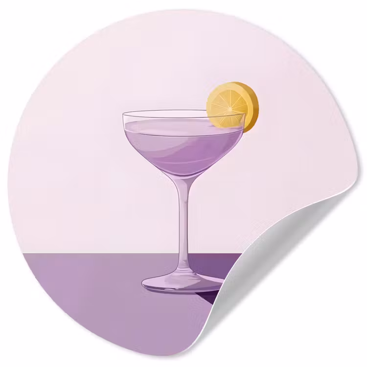 Behangcirkel - Cocktail - Paars - Minimalistisch - Citroen — 1