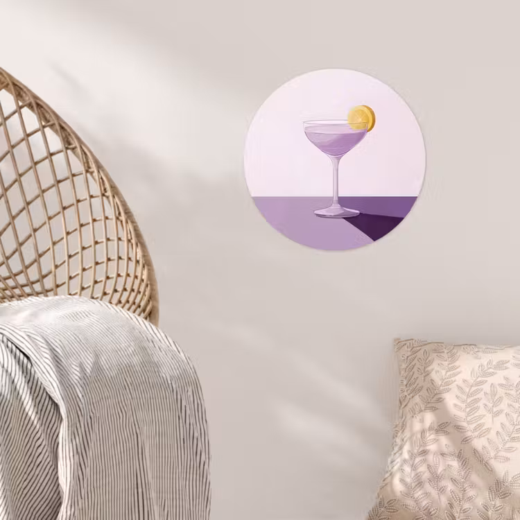 Behangcirkel - Cocktail - Paars - Minimalistisch - Citroen — 5