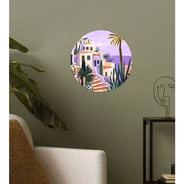 Behangcirkel - Huizen - Minimalistisch - Palmbomen - Kust — 3