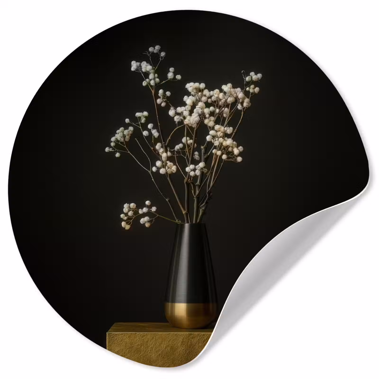 Behangcirkel - Bloembollen - Wit - Vaas - Minimalistisch — 1