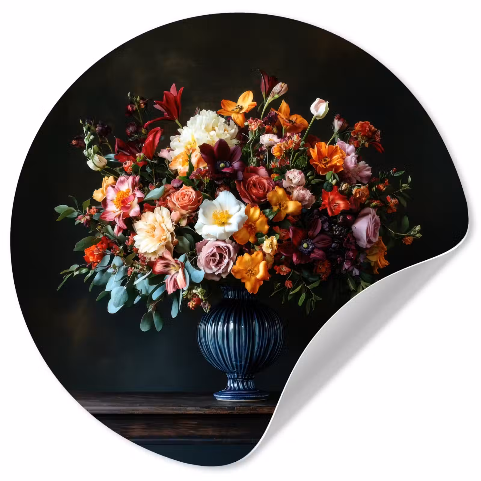 Behangcirkel - Groot - Bloemen - Vaas - Boeket — 1