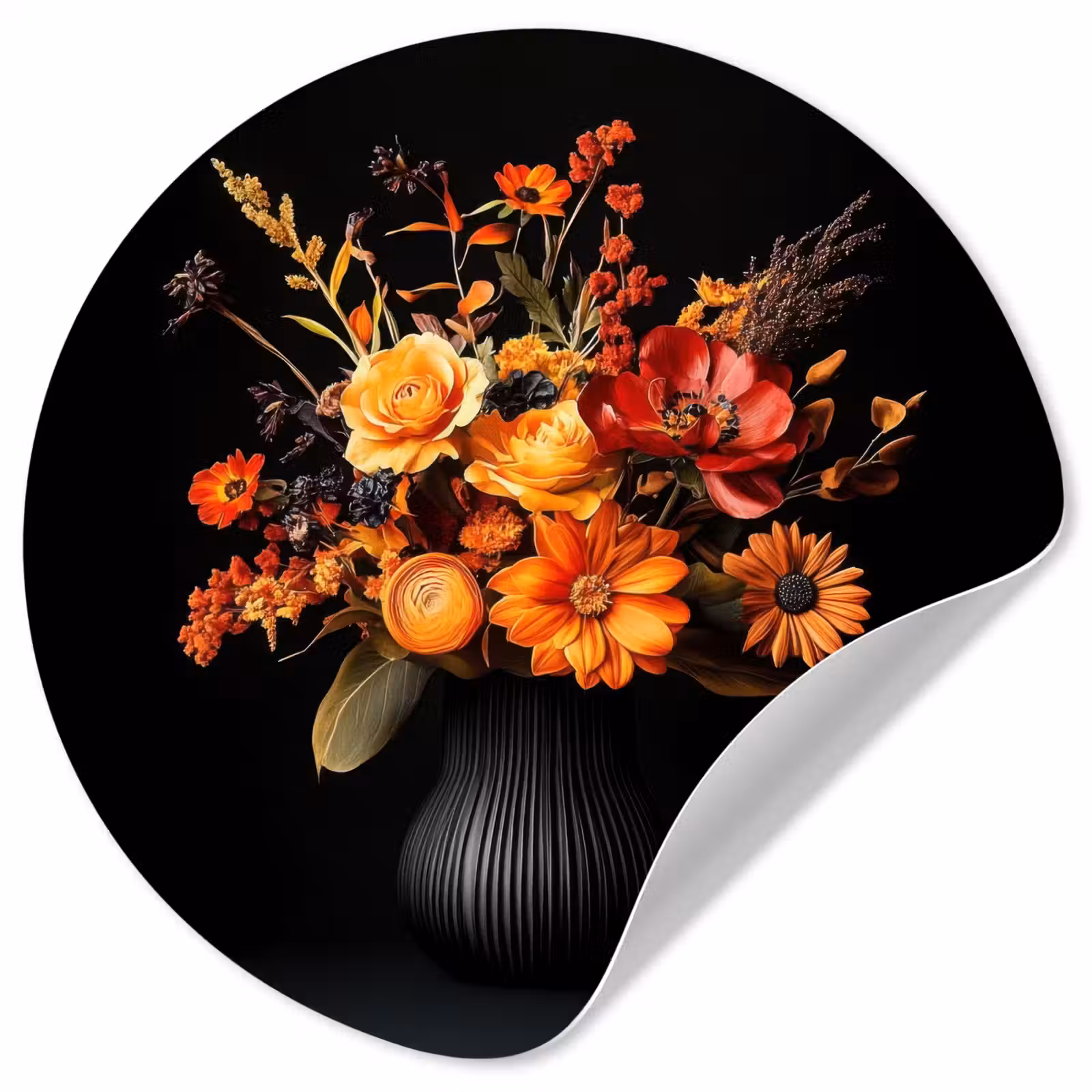 Behangcirkel - Herfst - Boeket - Oranje — 1