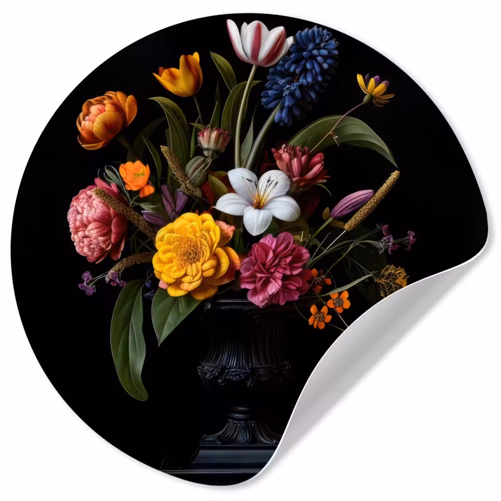 Behangcirkel - Lente - Bloemen - Klassiek - Vaas — 1