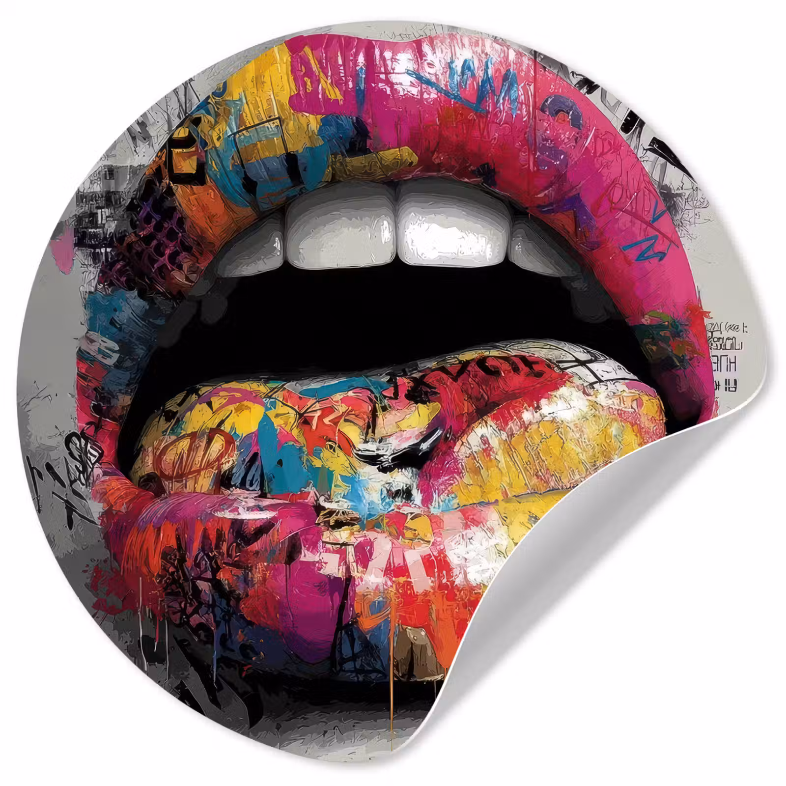 Behangcirkel - Lippen - Graffiti - Expressief — 1