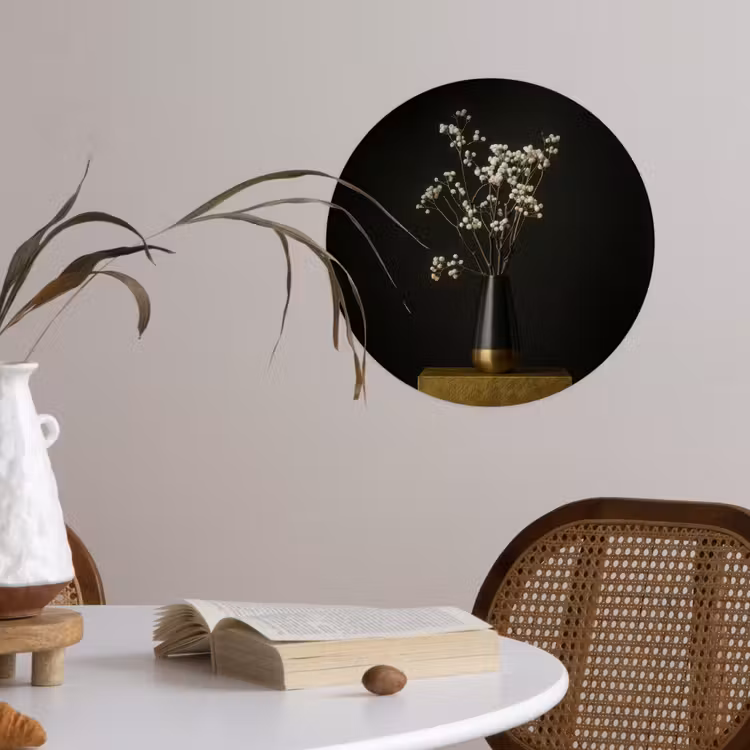Behangcirkel - Bloembollen - Wit - Vaas - Minimalistisch — 4