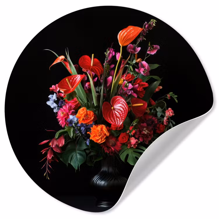 Behangcirkel - Bloemen - Boeket - Sierlijk — 1