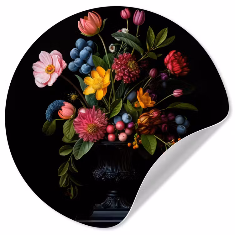 Behangcirkel - Bloemen - Vrolijk - Vaas — 1