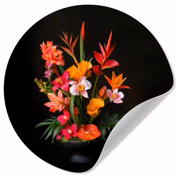 Behangcirkel - Boeket - Bloemen - Exotisch — 1
