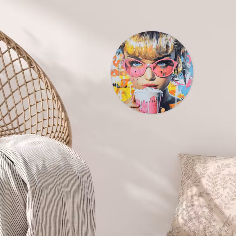 Behangcirkel - Expressief - Milkshake - Vrouw - Felle kleuren — 5