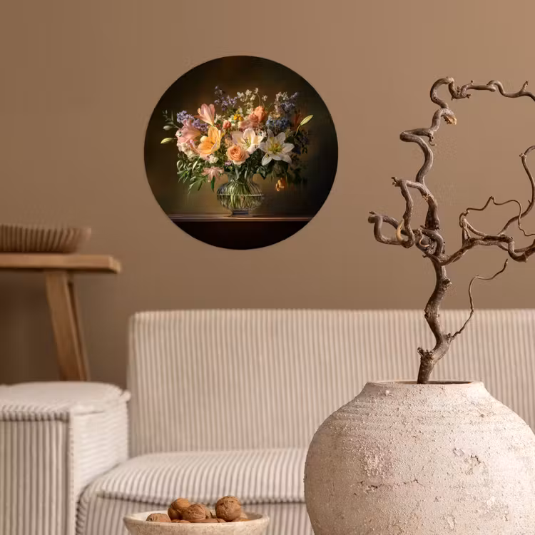 Behangcirkel - Glazen - Bloemen - Boeket - Kleuren — 2