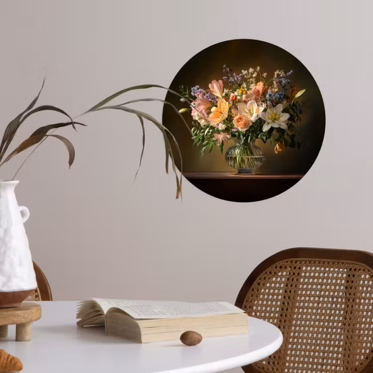 Behangcirkel - Glazen - Bloemen - Boeket - Kleuren — 4