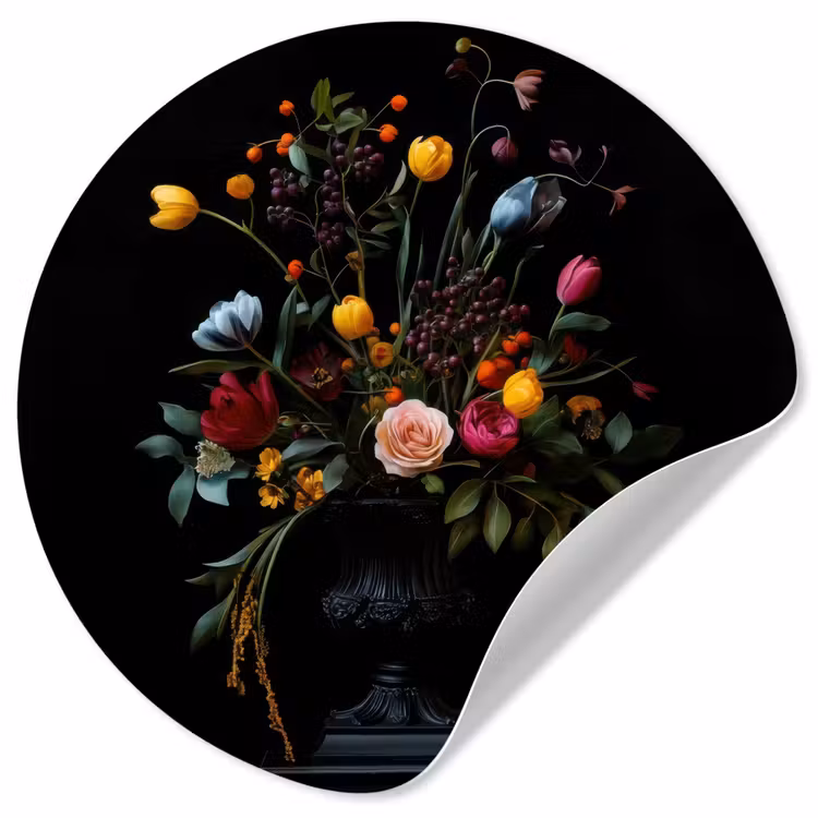 Behangcirkel - Klassiek - Vaas - Boeket - Bloemen — 1
