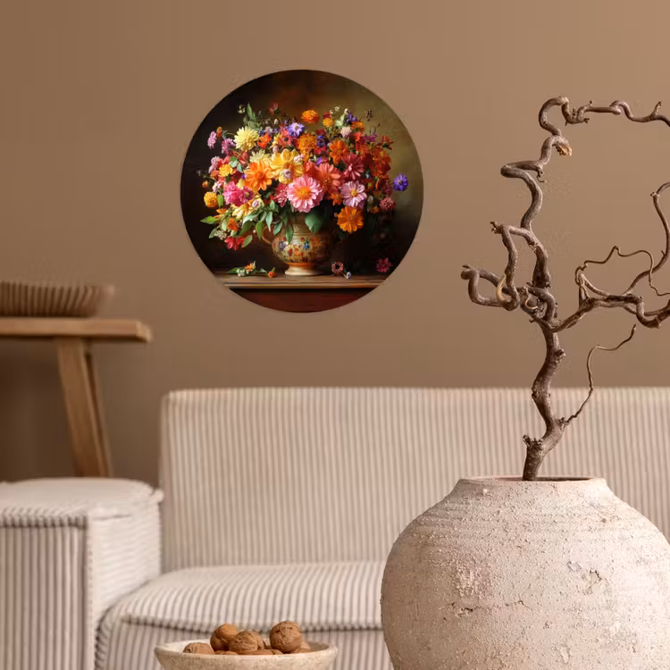 Behangcirkel - Kleuren - Boeket - Vaas - Hout — 2