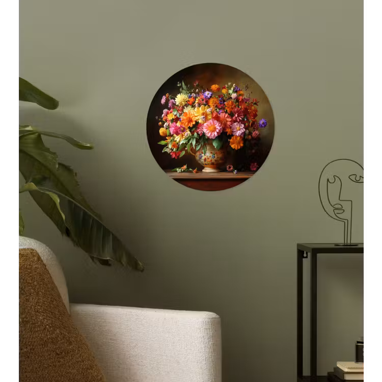 Behangcirkel - Kleuren - Boeket - Vaas - Hout — 3