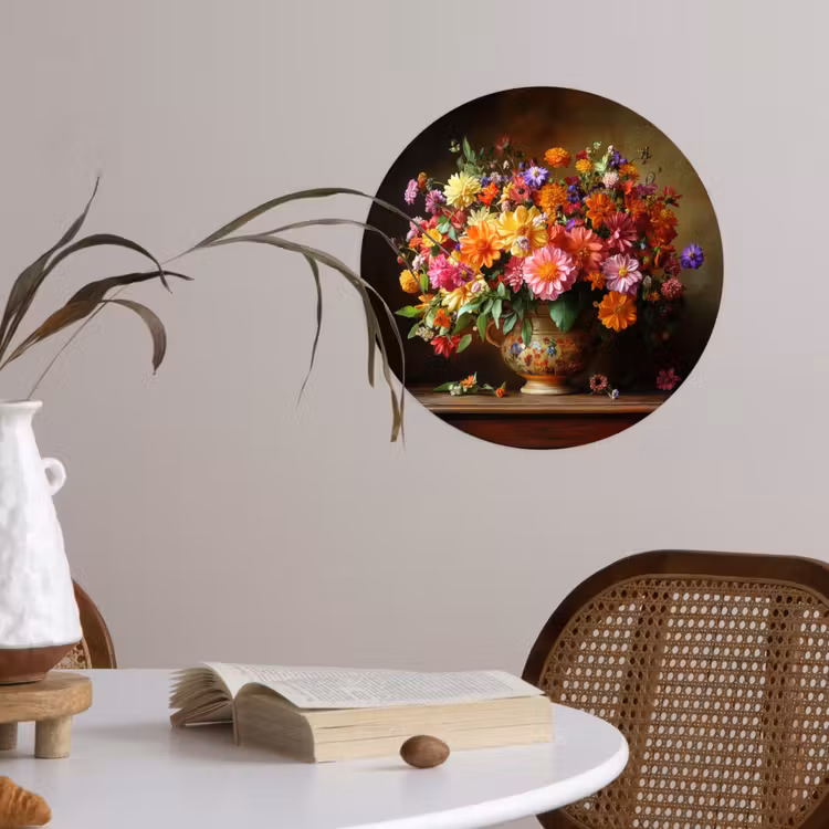Behangcirkel - Kleuren - Boeket - Vaas - Hout — 4