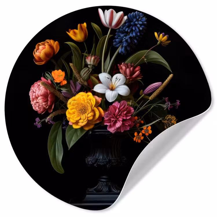 Behangcirkel - Lente - Bloemen - Klassiek - Vaas — 1