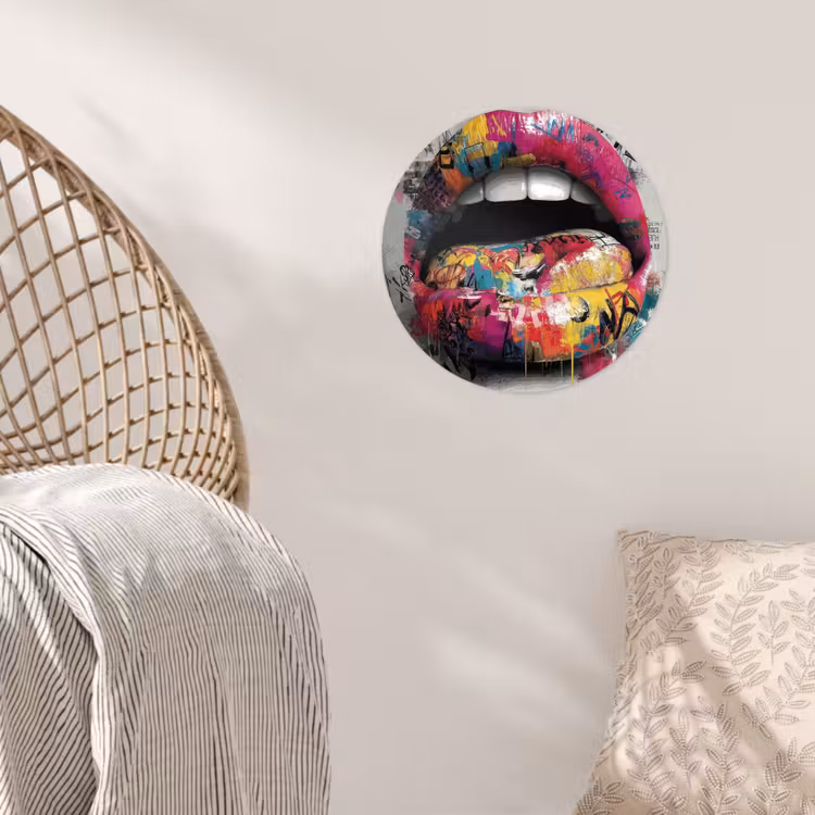 Behangcirkel - Lippen - Graffiti - Expressief — 5