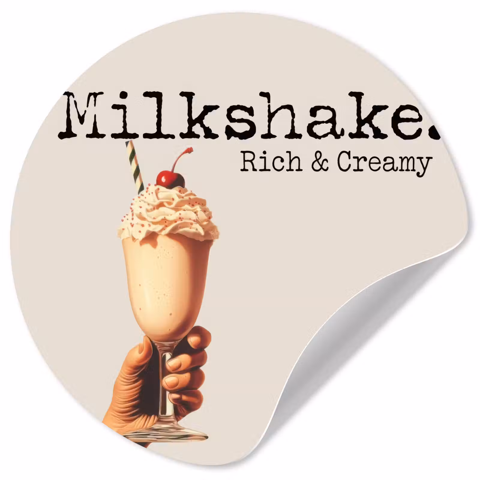 Behangcirkel - Milkshake - Kers - Rietje — 1