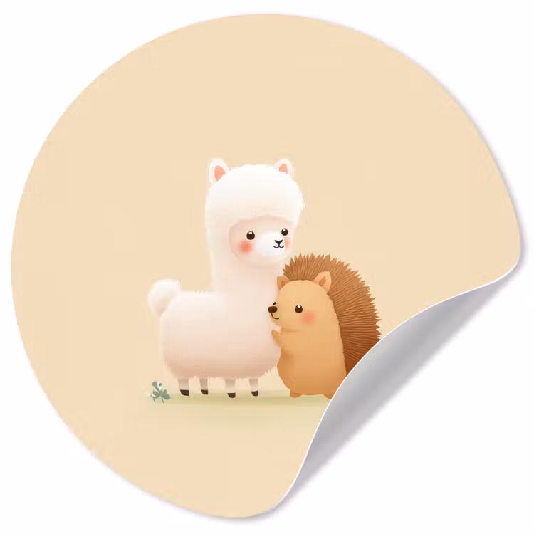 Behangcirkel - Alpaca - Egel - Bruin - Knuffelen — 1