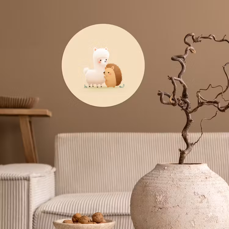 Behangcirkel - Alpaca - Egel - Bruin - Knuffelen — 2