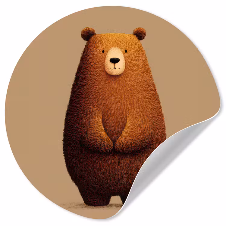 Behangcirkel - Beer - Minimalistisch - Bruin — 1