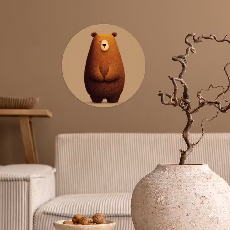 Behangcirkel - Beer - Minimalistisch - Bruin — 2