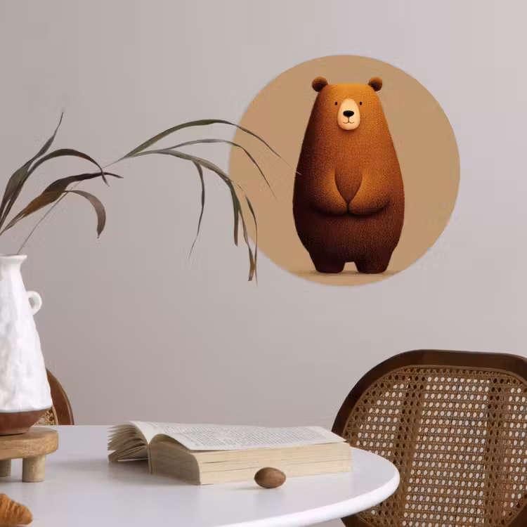 Behangcirkel - Beer - Minimalistisch - Bruin — 4