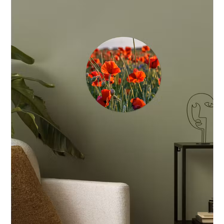Behangcirkel - Bloemen - Klaprozen - Natuur - Rood — 3