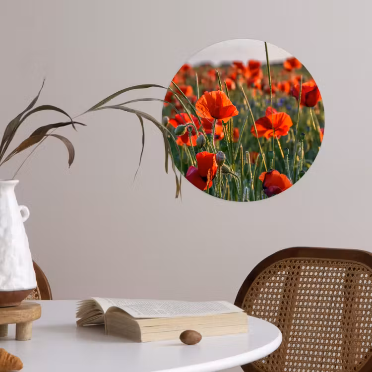 Behangcirkel - Bloemen - Klaprozen - Natuur - Rood — 4