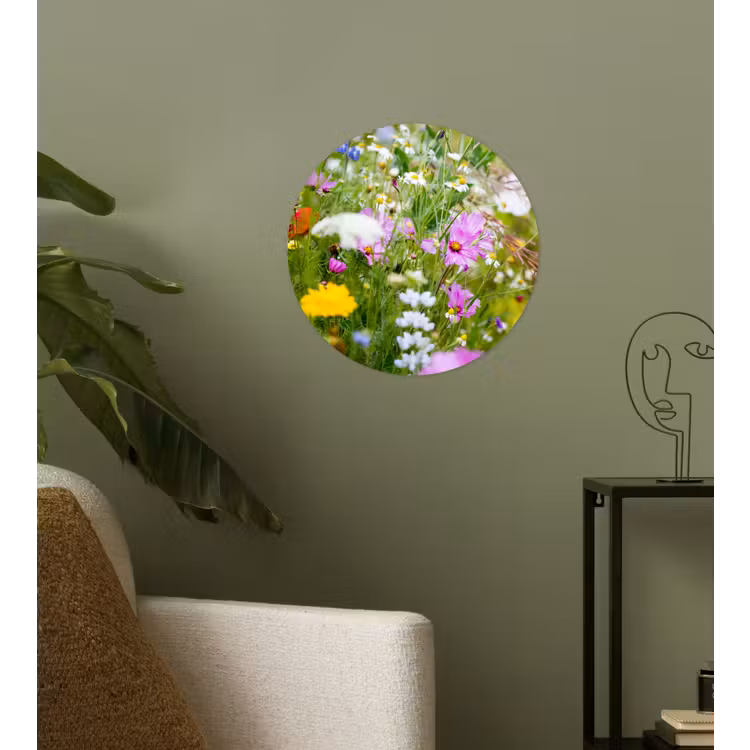 Behangcirkel - Bloemen - Natuur - Groen - Gras - Paars - Wit — 3