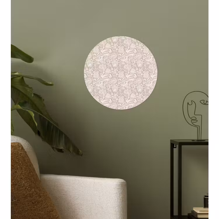 Behangcirkel - Bloemenprint - Grijs - Crème — 3