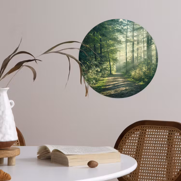 Behangcirkel - Bos - Pad - Zon - Bomen - Groen - Natuur — 4