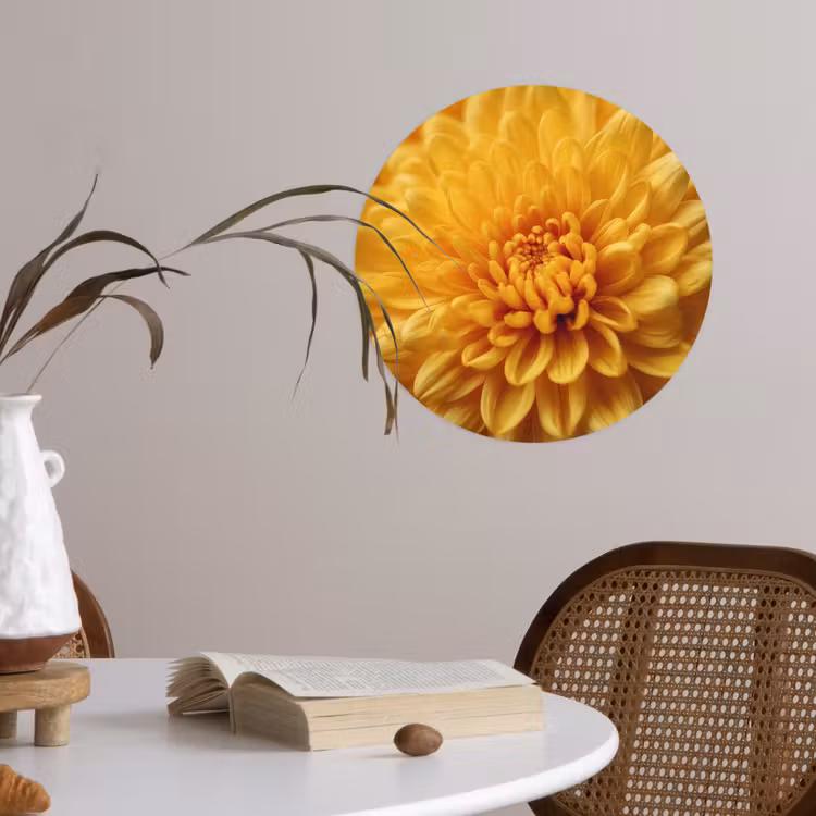Behangcirkel - Geel - Chrysant - Zachtheid — 4