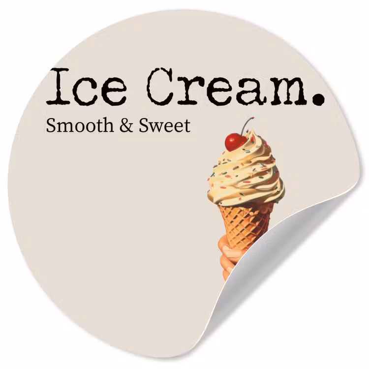 Behangcirkel - Ice cream - Softijs - Kleurrijk - Kers — 1