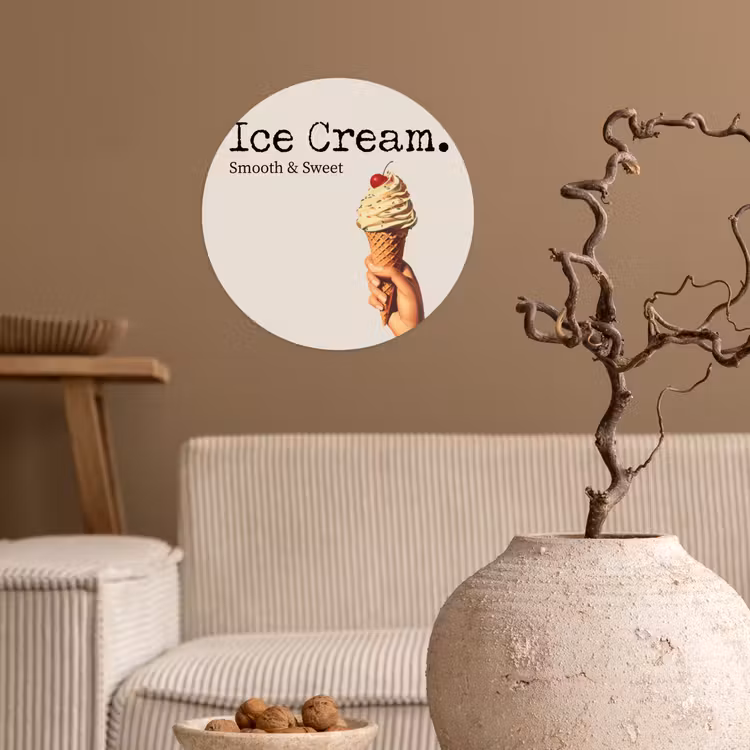 Behangcirkel - Ice cream - Softijs - Kleurrijk - Kers — 2