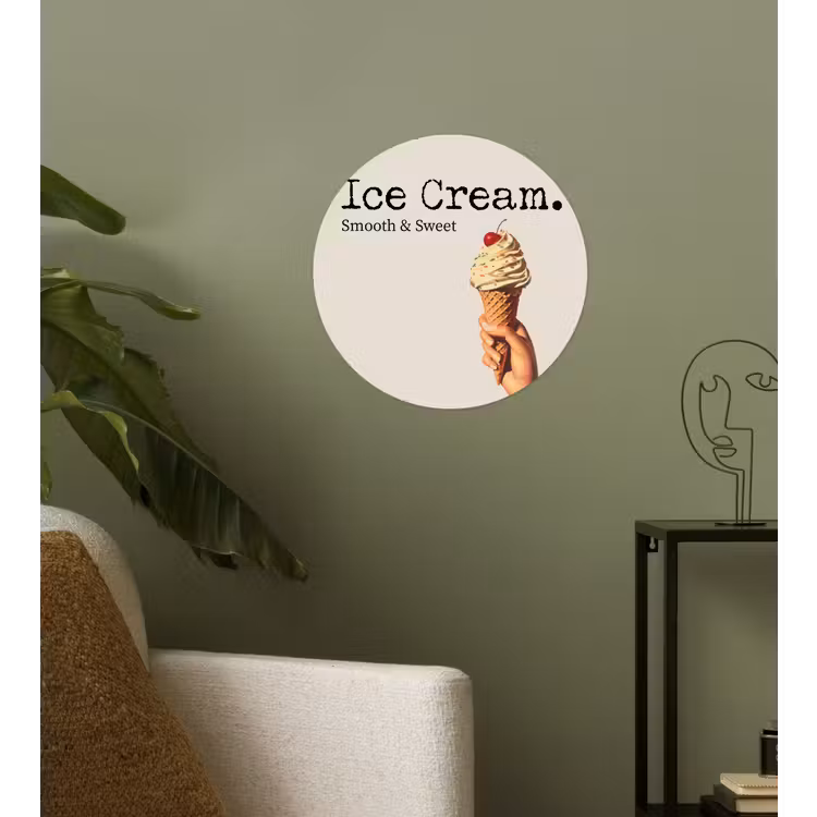 Behangcirkel - Ice cream - Softijs - Kleurrijk - Kers — 3