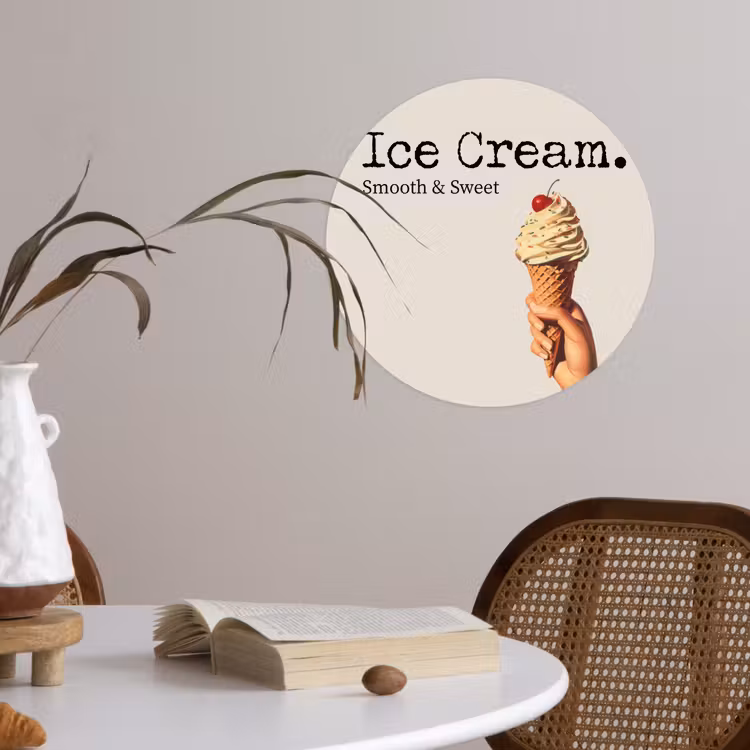 Behangcirkel - Ice cream - Softijs - Kleurrijk - Kers — 4