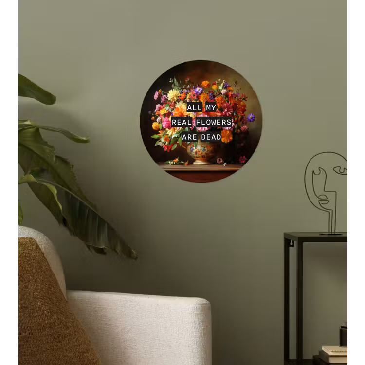 Behangcirkel - Kleur - Bloemen - Vintage - Bloemenvaas — 3