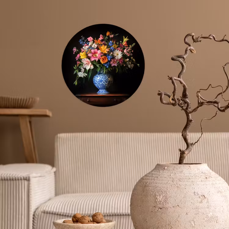 Behangcirkel - Kleur - Vaas - Bloemen - Boeket — 2