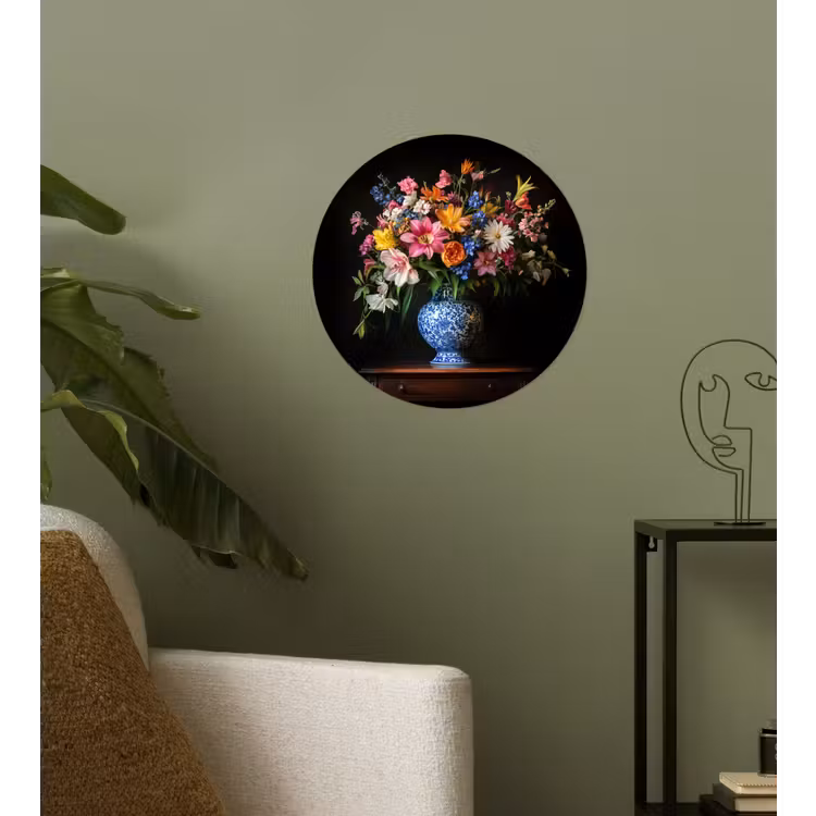 Behangcirkel - Kleur - Vaas - Bloemen - Boeket — 3