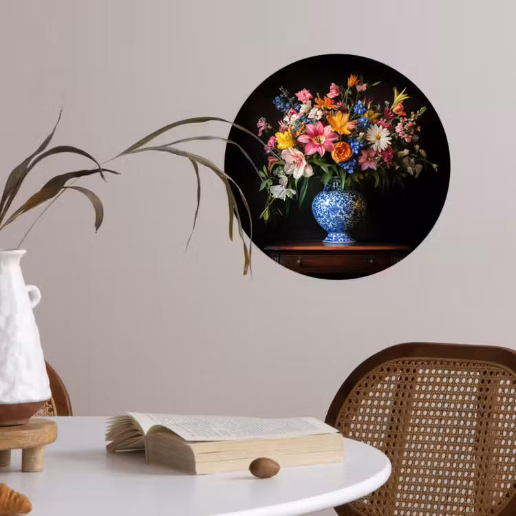 Behangcirkel - Kleur - Vaas - Bloemen - Boeket — 4