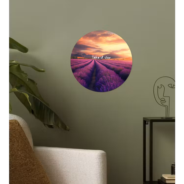 Behangcirkel - Lavendelveld - Quote - Zonsondergang — 3