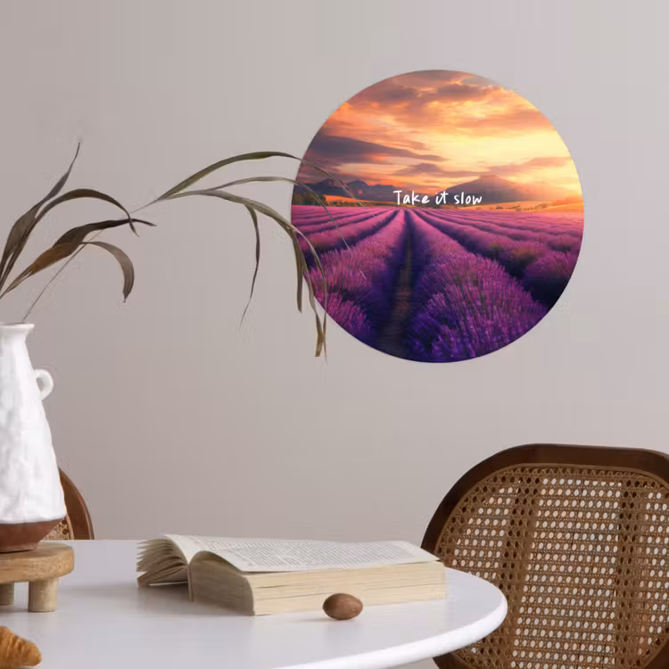 Behangcirkel - Lavendelveld - Quote - Zonsondergang — 4