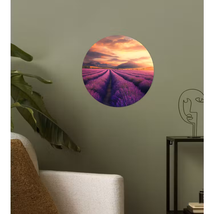 Behangcirkel - Lavendelveld - Zonsondergang - Paars — 3