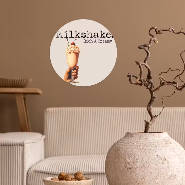 Behangcirkel - Milkshake - Kers - Rietje — 2