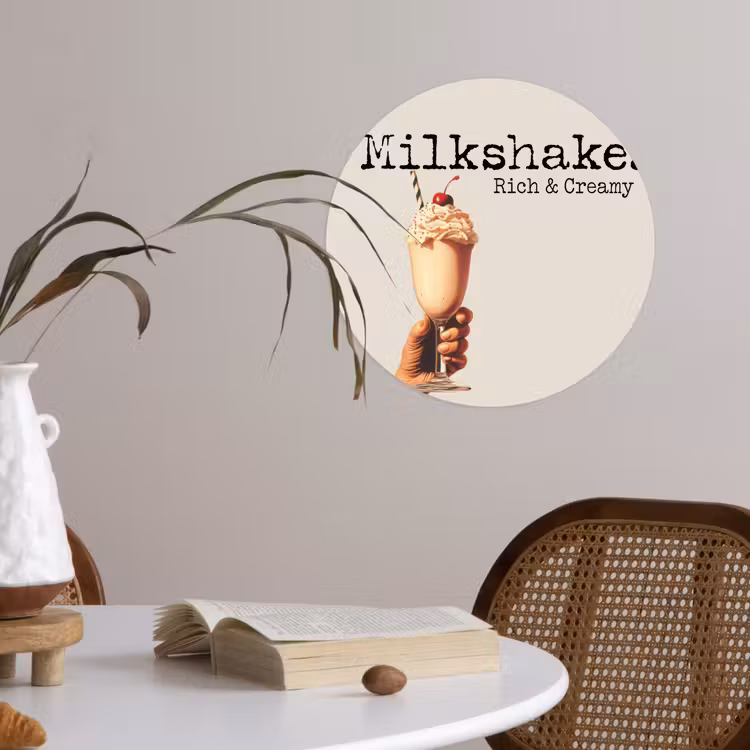 Behangcirkel - Milkshake - Kers - Rietje — 4
