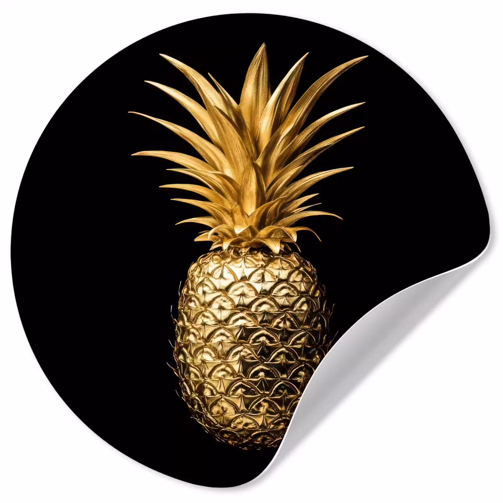 Behangcirkel - Ananas - Zwart - Goud - Luxe — 1