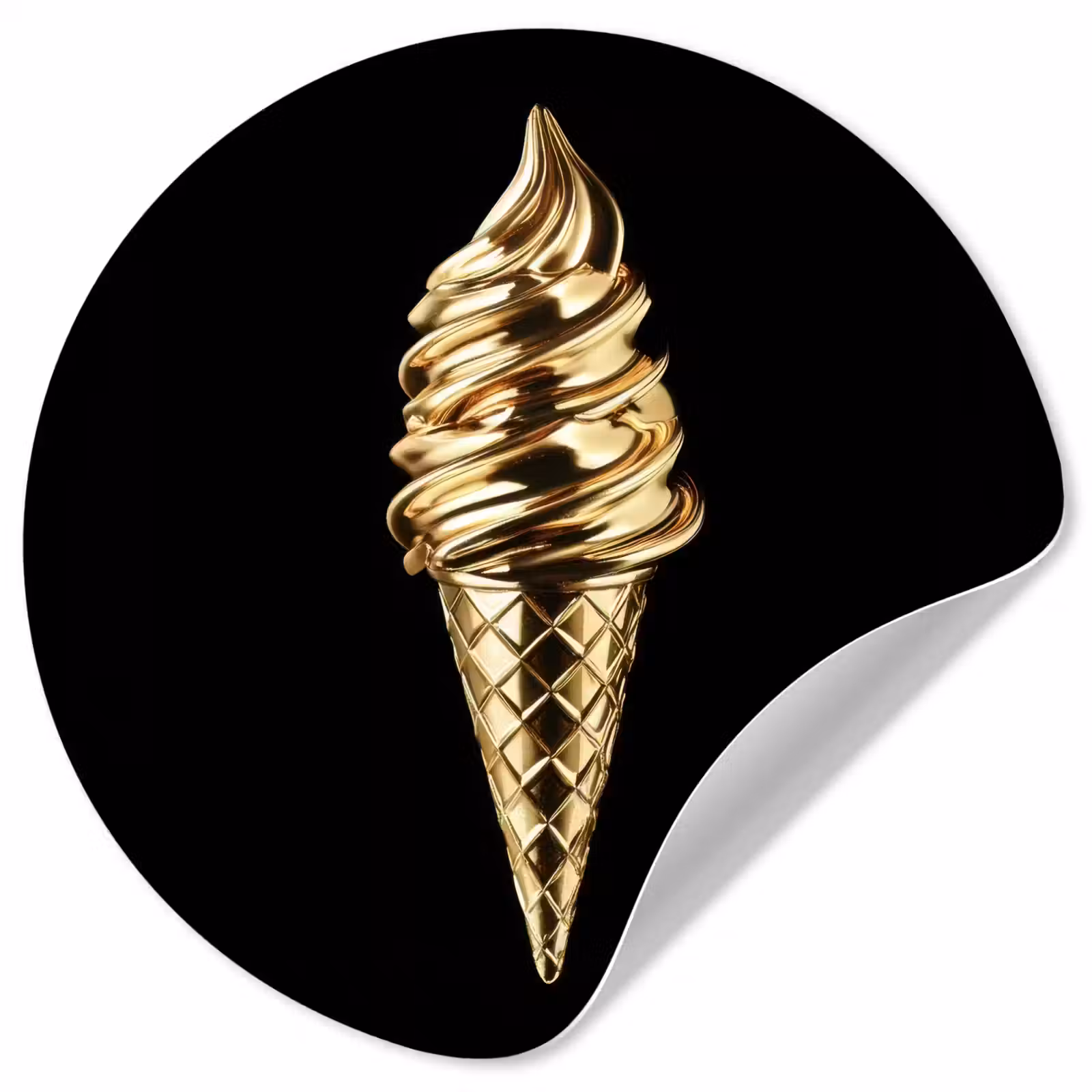 Behangcirkel - Ijs - Goud - Zwart - Eten — 1
