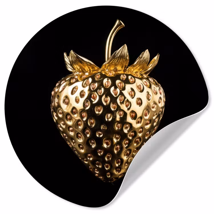 Behangcirkel - Aardbei - Goud - Zwart - Chrome — 1